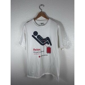American Red Cross Relax It's Just a Pinch Graphic T Shirt Men's Large